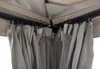 Close-up view of the top section of a gazebo, showing the curtain tracks and hanging curtains. Náhled obrázku produktu