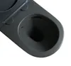 Close-up view of the top of a dark gray toilet bowl and seat. Anteprima dell’immagine prodotto