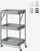 A three-tier serving cart with wheels, shown in dark gray. Several other color options are displayed in small squares in the upper right corner. Voir les images du produit