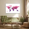 MuchoWow® Poster Weltkarte - Rosa - Kompass 120x80 cm - Produktbild-Vorschau 3