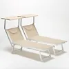 Two beach chairs with sunshades against a white background. Produktbild-Vorschau