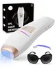 An IPL hair removal device with its packaging, sunglasses, and a razor. Produktbild-Vorschau