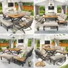 Merax Gartenmöbel Set mit X-Design und Metallrahmen, Produktbild-Vorschau 3
