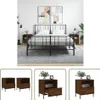 The Living Store Nachttische 2Stk. Braun Eichen-Optik Produktbild-Vorschau 10