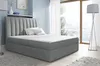 Kontinentales Bett Kaspis grau 120 + Gratis-Topper Produktbild-Vorschau 1