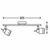 A technical drawing of a ceiling spotlight with dimensions indicated. Produktbild-Vorschau