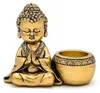 Svícen na čajovou svíčku Modlící se Buddha Levá zlatá barva Náhled obrázku produktu 1