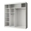 An empty white wardrobe with multiple shelves and a hanging rod. Produktbild-Vorschau