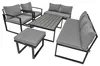 home24 Loungeset - 3-teilig - Eisen / Webstoff - Grau / Produktbild-Vorschau 3