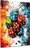 Pop Art Würfel Glück Spiel Leinwandbild Wandbild Kunstdruck Produktbild-Vorschau 1