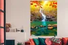 MuchoWow® Poster Steine - Baum - Wasserfall - Herbst - Rot Produktbild-Vorschau 3