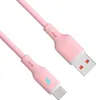 Kabel USB type C / USB A 1m AK-USB-61 silikonowy różowy Podgląd zdjęcia produktu 2