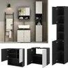 Badmöbel-Set Vicco Edge Schwarz 3 Teile, mit Hochschrank, Produktbild-Vorschau 2