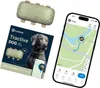 A Tractive GPS Dog XL tracker, its packaging, and a smartphone displaying the Tractive app. Anteprima dell’immagine prodotto