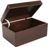 An open wooden box with a dark brown finish, shown against a white background. Produktbild-Vorschau