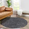 Shaggy Hochflor Teppich Wohnzimmer - Rund 120 cm - Produktbild-Vorschau 1