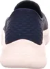 The back view of a pair of navy blue Skechers Go Walk Flex-Relish Slip-Ins sneakers with a pink sole. Produktbild-Vorschau
