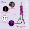 FISURA – Lila lavalampe "Rocket" met zwarte voet, paarse Productafbeelding-voorbeeld 2