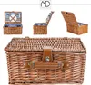 Cesto da picnic in vimini per 4 persone, set di posate, Anteprima dell’immagine prodotto 9