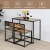 COSTWAY 3 pcs. Bar de cuisine Table haute avec 2 chaises de Voir les images du produit 3
