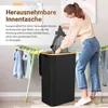 Jayseuw Panier à linge avec couvercle, 100 L, sac à linge Voir les images du produit 4