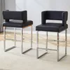 Lot de 2 tabourets de bar, style nordique, carrés, Voir les images du produit 1
