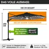 Alu Ampelschirm 300cm grau mit LED-Beleuchtung Produktbild-Vorschau 3