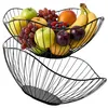 Corbeille à fruits, métal noir, panier de cuisine moderne, Voir les images du produit 3