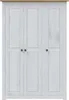 vidaXL Kleiderschrank 3-Türig Weiß 118×50×171,5 cm Kiefer Produktbild-Vorschau 4
