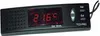 A black digital thermostat with a red LED display. Produktbild-Vorschau