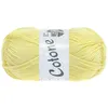 A ball of yellow yarn with a label. Produktbild-Vorschau