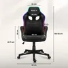 A gaming chair with dimensions indicated by measurement lines and text. Anteprima dell’immagine prodotto