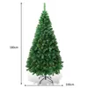 A full shot of a green artificial Christmas tree on a white background, with dimensions indicated. Produktbild-Vorschau
