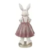 Clayre & Eef Figur Kaninchen 27 cm Weiß Rosa Polyresin Produktbild-Vorschau 3