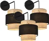 Wandleuchte 3er Set ’Southampton’ in Rattanoptik E14 Beige Produktbild-Vorschau 1