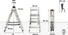 Diagrams showing the dimensions and usage of a foldable aluminum ladder. Produktbild-Vorschau