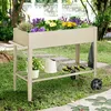 COSTWAY Hochbeet mit Ablage & 2 Rollen, Erhöhtes Gartenbeet Produktbild-Vorschau 2