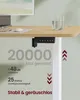 A close-up view of a SONGMICS height-adjustable desk, showcasing its control panel and some of its key features. Produktbild-Vorschau