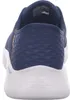 The back view of a blue and white Skechers sneaker. Anteprima dell’immagine prodotto
