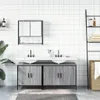vidaXL 3-tlg. Badmöbel-Set Grau Sonoma Holzwerkstoff Produktbild-Vorschau 2