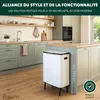 Poubelle  eluno, capacité de 60 litres, en métal blanc Voir les images du produit 2