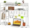 A white desk organizer shelf unit with various items on its shelves. Produktbild-Vorschau