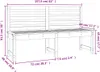 A diagram of a wooden garden bench with dimensions indicated by measurement lines and text. Náhľad obrázku produktu