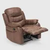 A brown leather recliner chair with the footrest extended. Anteprima dell’immagine prodotto