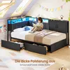 AODEMOKO Polsterbett mit LED-Beleuchtung, Ladestation, 2 Produktbild-Vorschau 5