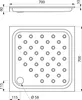 Technical drawing of a shower tray with dimensions and details. Anteprima dell’immagine prodotto