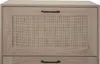 A close-up view of a wooden shoe cabinet with a rattan front. Anteprima dell’immagine prodotto
