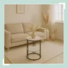 Table d'appoint Relaxdays aspect marbre, 2 étagères, pour Voir les images du produit 2