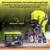 A person in a high-visibility jacket is using a concrete saw next to a portable generator. Podgląd zdjęcia produktu
