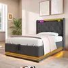 MODFU Lit Coffre 90x200 cm - Lit Simple avec Éclairage LED Voir les images du produit 9